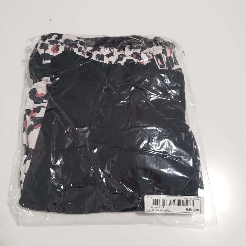New Shein Girls Ruffle Trim Tee & Leopard Print Skirt & Headband -‎ Size 5-6Y - Picture 3 of 7